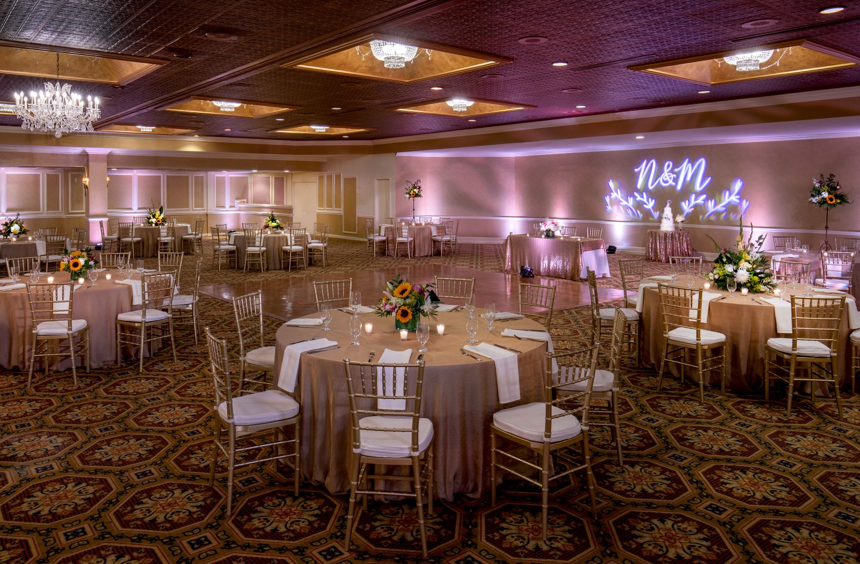Main Ballroom Wedding With Uplighting