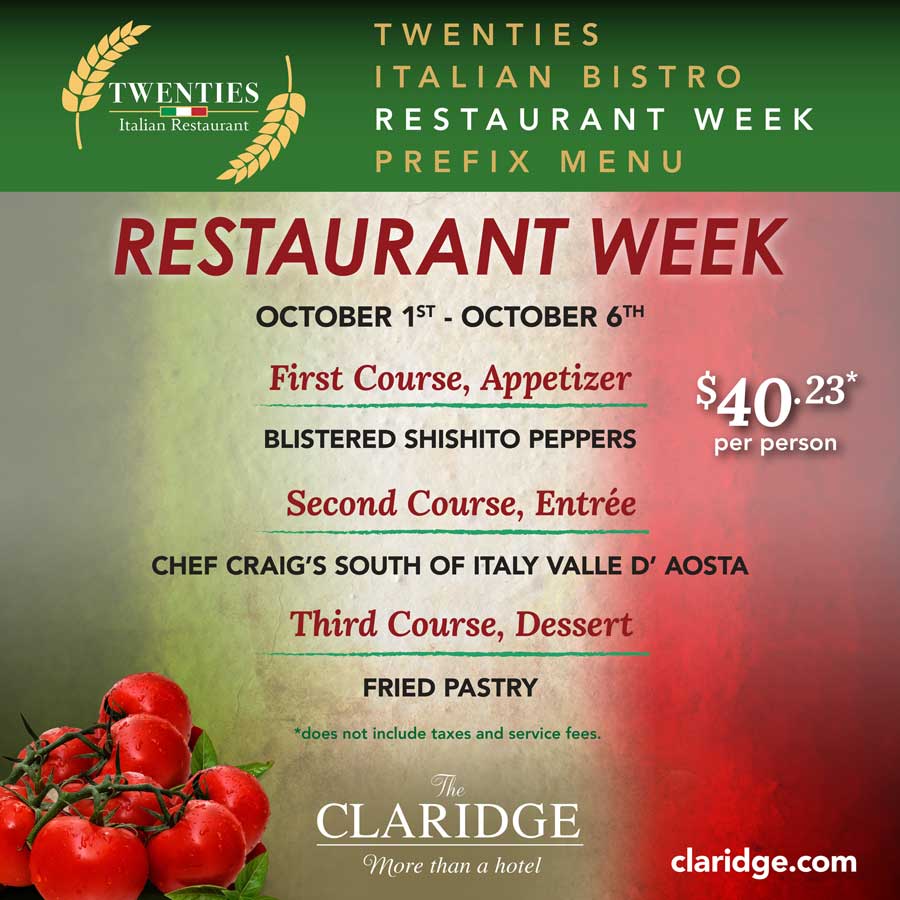 09 23 Claridge Twenties Restaurant Week